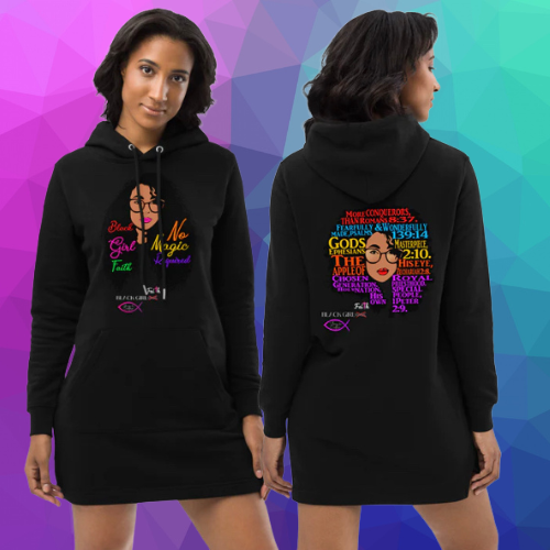 Black girl faith no magic required and more than a conqueror hoodie dress