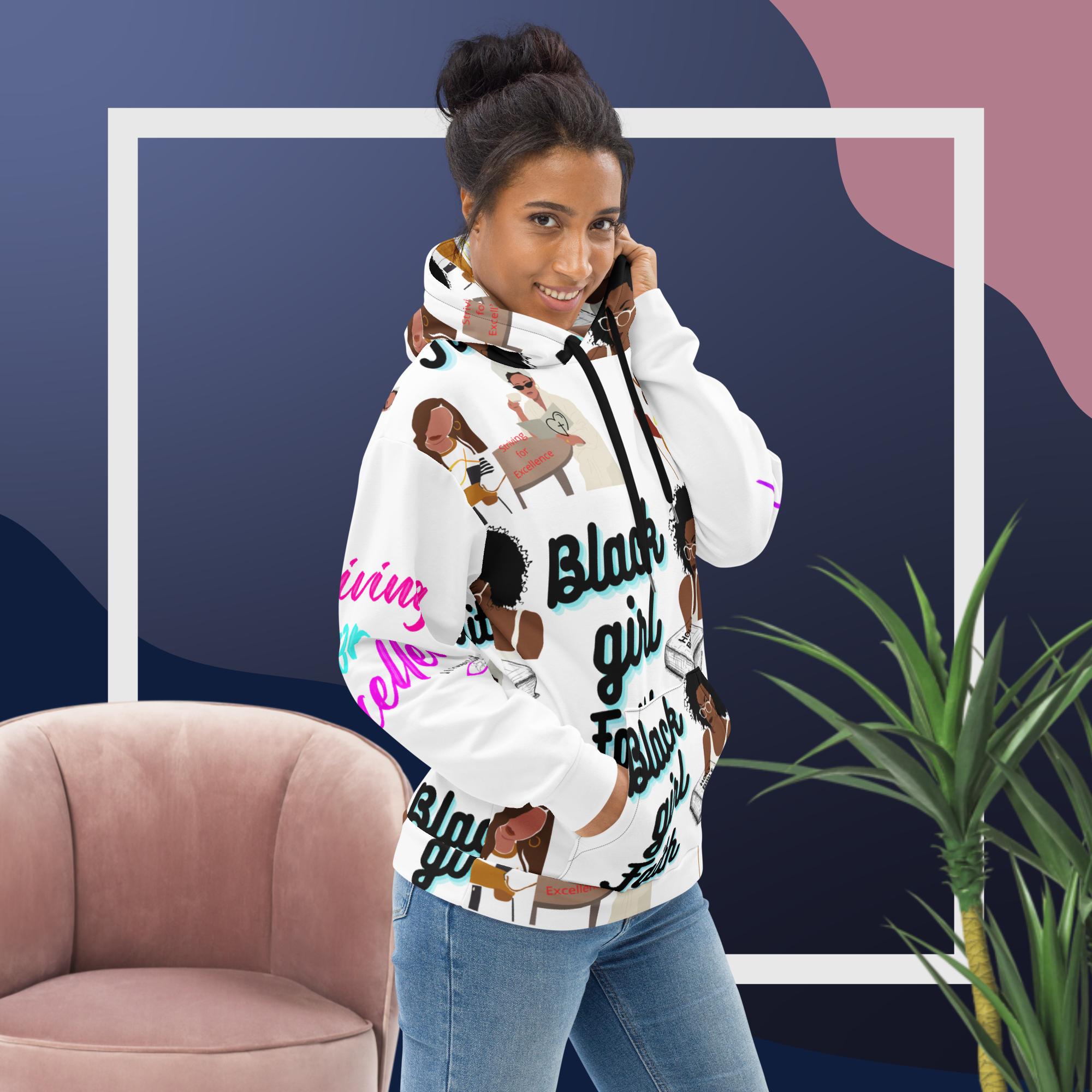 Black Girl Faith All Over Hoodie – Strivingforexcellence